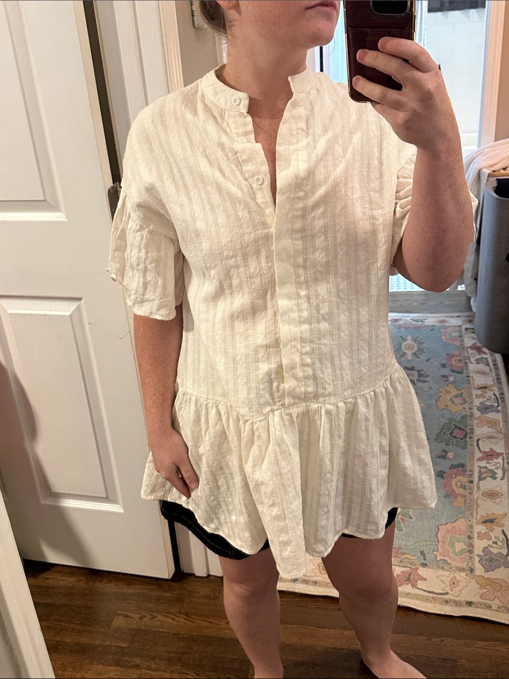 Here Comes The Sun White Striped Tunic